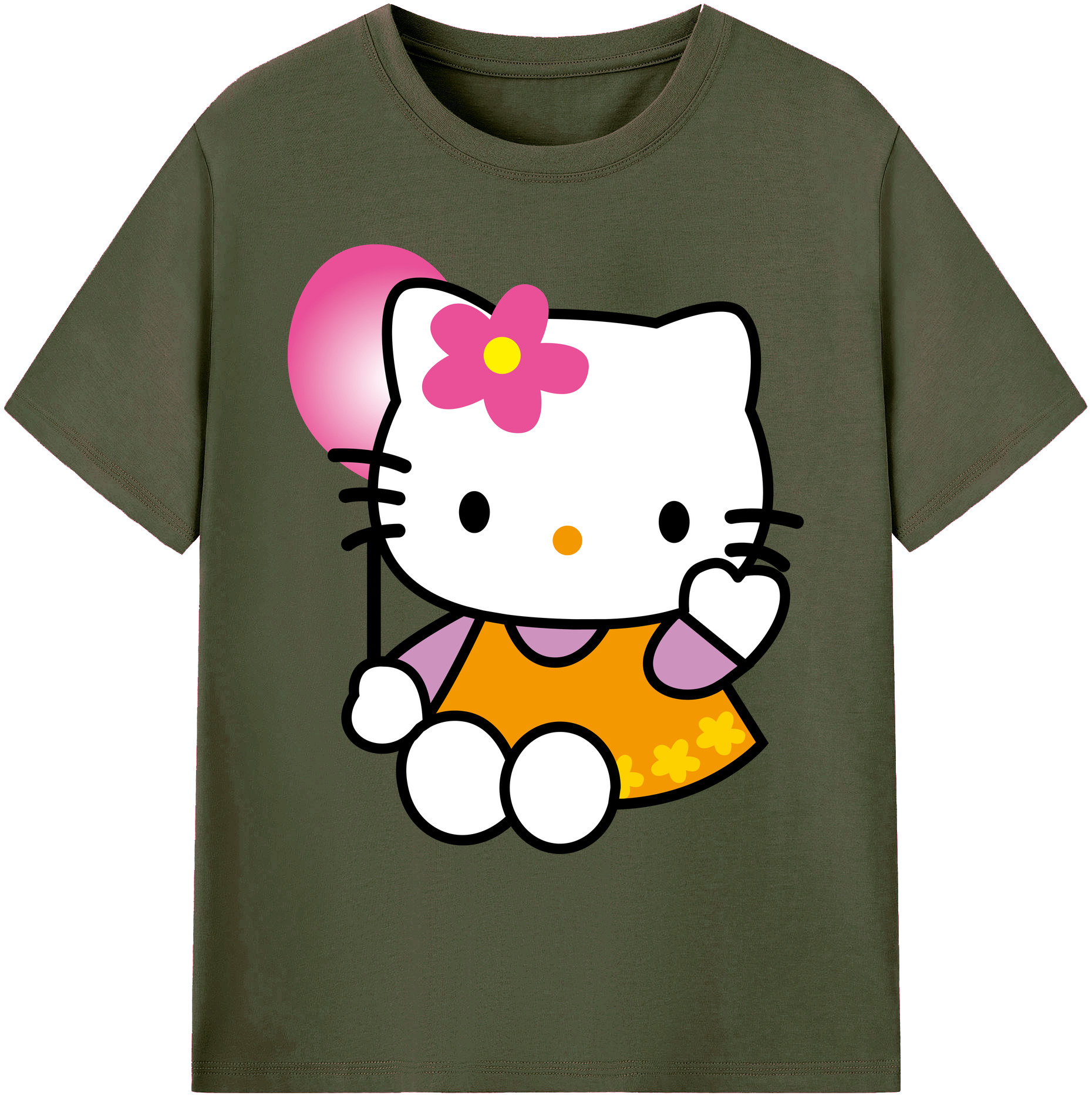 （画像用） Hello Kitty ハローキティ 綿100％ メンズ半袖Tシャツ｜肌触りやわらか＆通気性